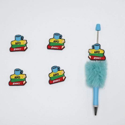 Coffee And Books Silicone Focal Beads For Pen