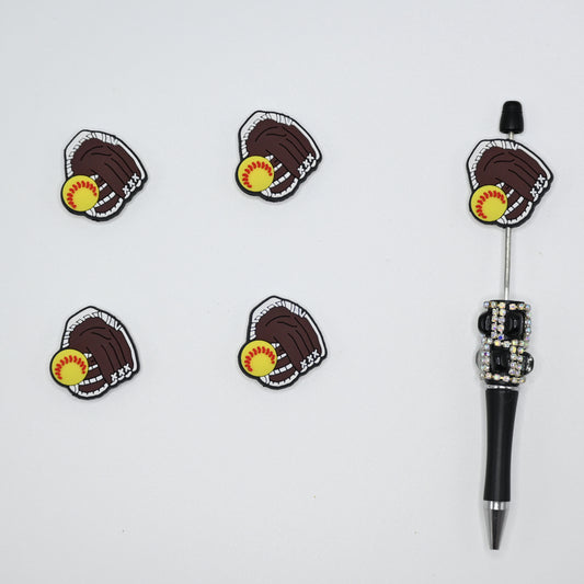 Baseball and Baseball Cloves Silicone Focal Beads For Pen