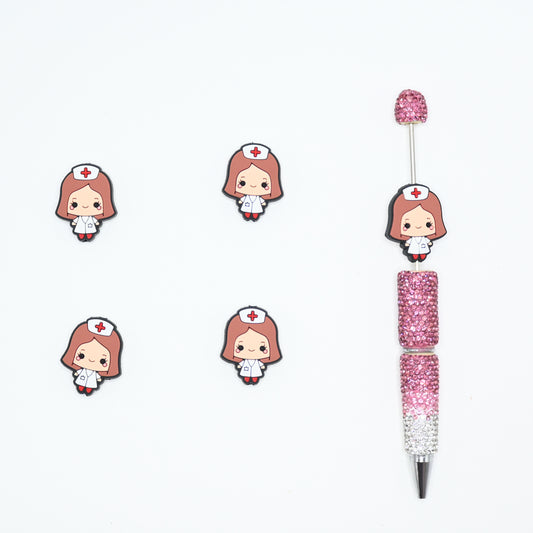 Cute Little Nurse Silicone Focal Beads For Pen