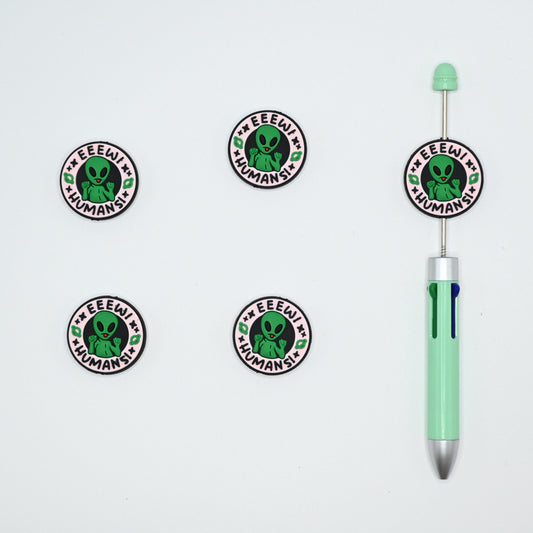Green Alien Silicone Focal Beads For Pen