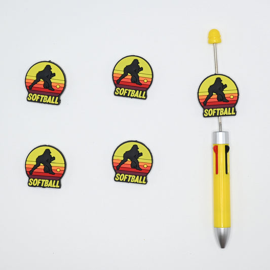Softball Baseball Silicone Focal Beads For Pen