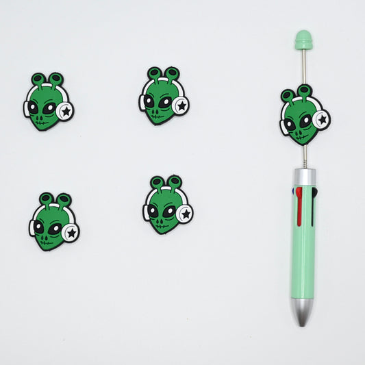 Alien with A Headset in His Head Silicone Focal Beads For Pen