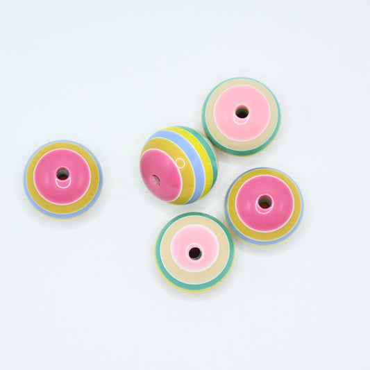 20mm Layered Colorful Round Beads for Keychains