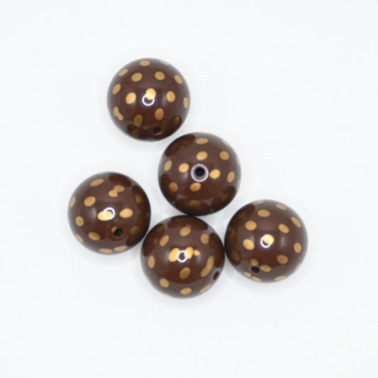 20mm Brown Color with Golden Spot Round Beads for Bracelets