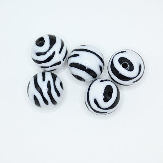 20mm Zebra Color Round Beads for Bracelets