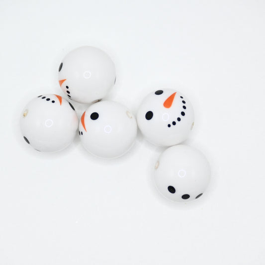 20mm Snow Man Pattern Round Beads Large Spacer Bead for DIY Pens