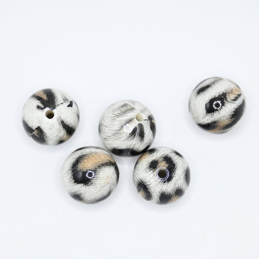 20mm Animal Fur Pattern Beads for Bracelet Jewelry Making
