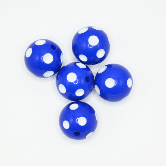 20mm Blue Color Beads with White Spots for Jewelry Making