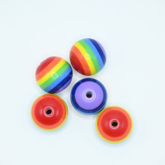 20mm Rainbow Colored Round Beads for Jewelry Making