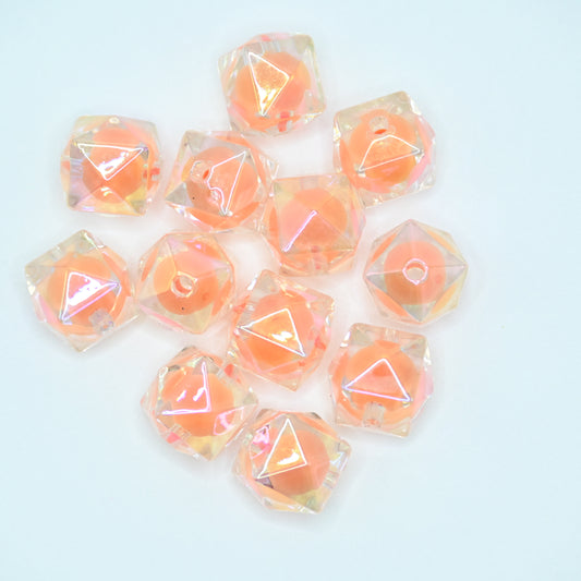12pcs 20mm Acrylic Cube Beads with Little Purple Ball inside Square Faceted DIY Beading Hairband Bracelets Necklace Craft