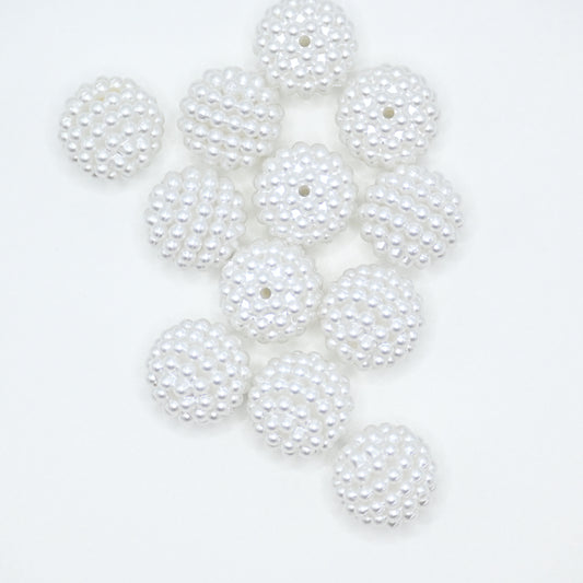 12pcs 16mm White Perl Beads DIY Beading Hairband Bracelets Necklace Craft