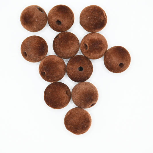 12pcs Brown Pompoms Beads for DIY Jewelry Making and Handicrafts Accessories