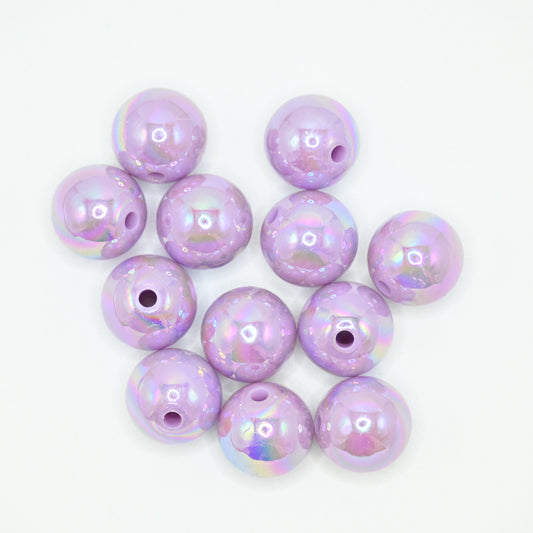12pcs 16mm Acrylic Beads Ab Purple Color Pen Beads Beads for DIY for Jewelry Making Bracelets Beadable Pens