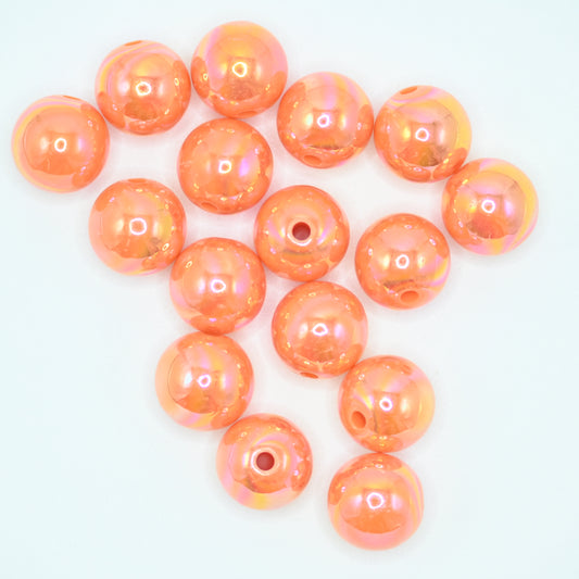 12pcs 16mm Acrylic Beads Ab Orange Color Pen Beads Beads for DIY for Jewelry Making Bracelets Beadable Pens