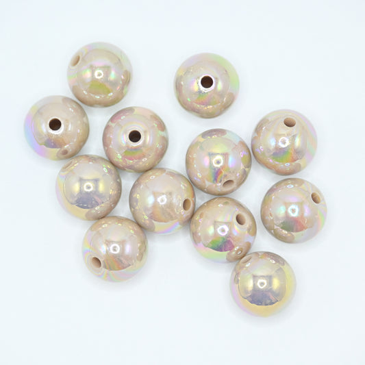 12pcs 16mm Acrylic Beads Ab Brown Color Pen Beads Beads for DIY for Jewelry Making Bracelets Beadable Pens