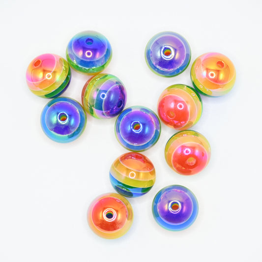 12pcs 16mm Acrylic Beads Ab Rainbow Color Pen Beads Beads for DIY for Jewelry Making Bracelets Beadable Pens