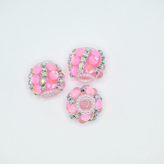 Pink Ball Shining Rhinestones Large Crystal for Jewelry Keychain Making