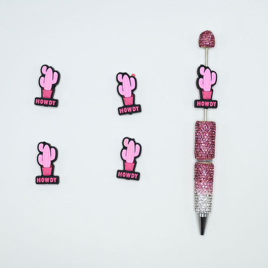 Howdy Cactus Silicone Focal Beads For Pen
