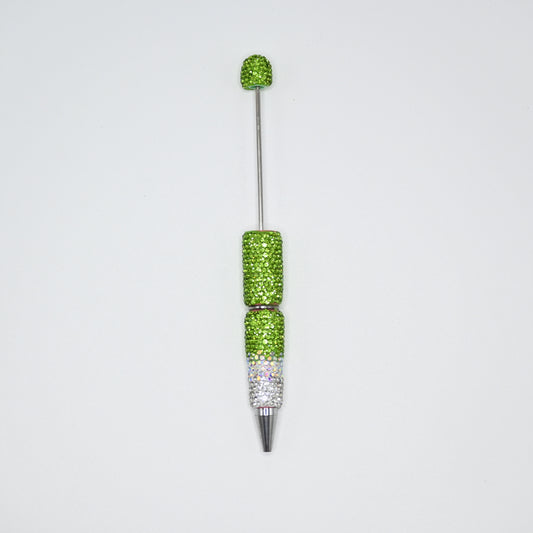 Green Color Full Rhinestones Beadable Glitter Ballpoint Pens