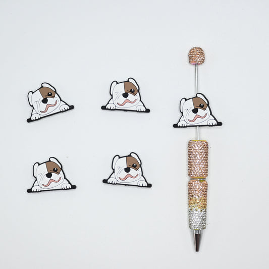Cute Dog Smile Silicone Focal Beads For Pen
