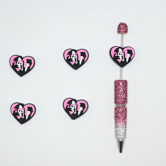 Ghost Face on the Phone Silicone Focal Beads For Pen