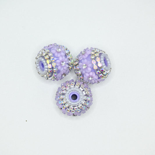 Purple Little Flower in Center Large Crystal for  Focal Beads for Pens